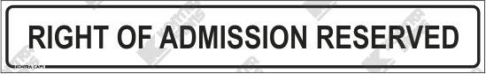 WC179 Right Of Admission Reserved