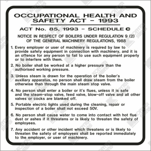 Occupational Health & Safety Act Schedule C (Act No 85 of 1993)